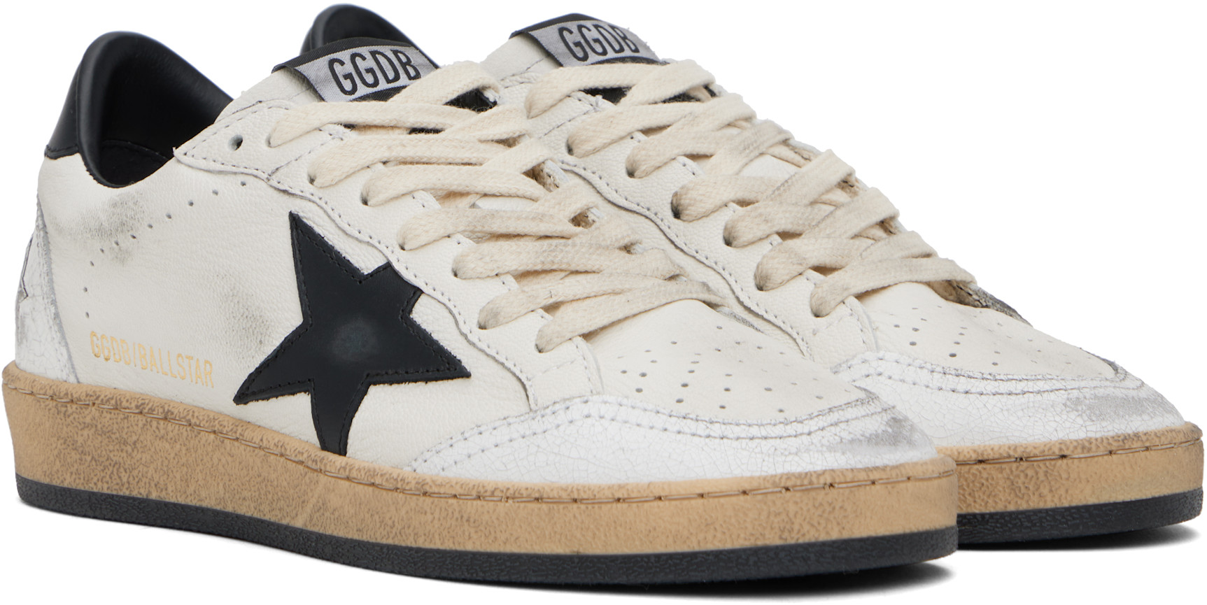 Golden Goose Ball Star Sneakers in White:Black