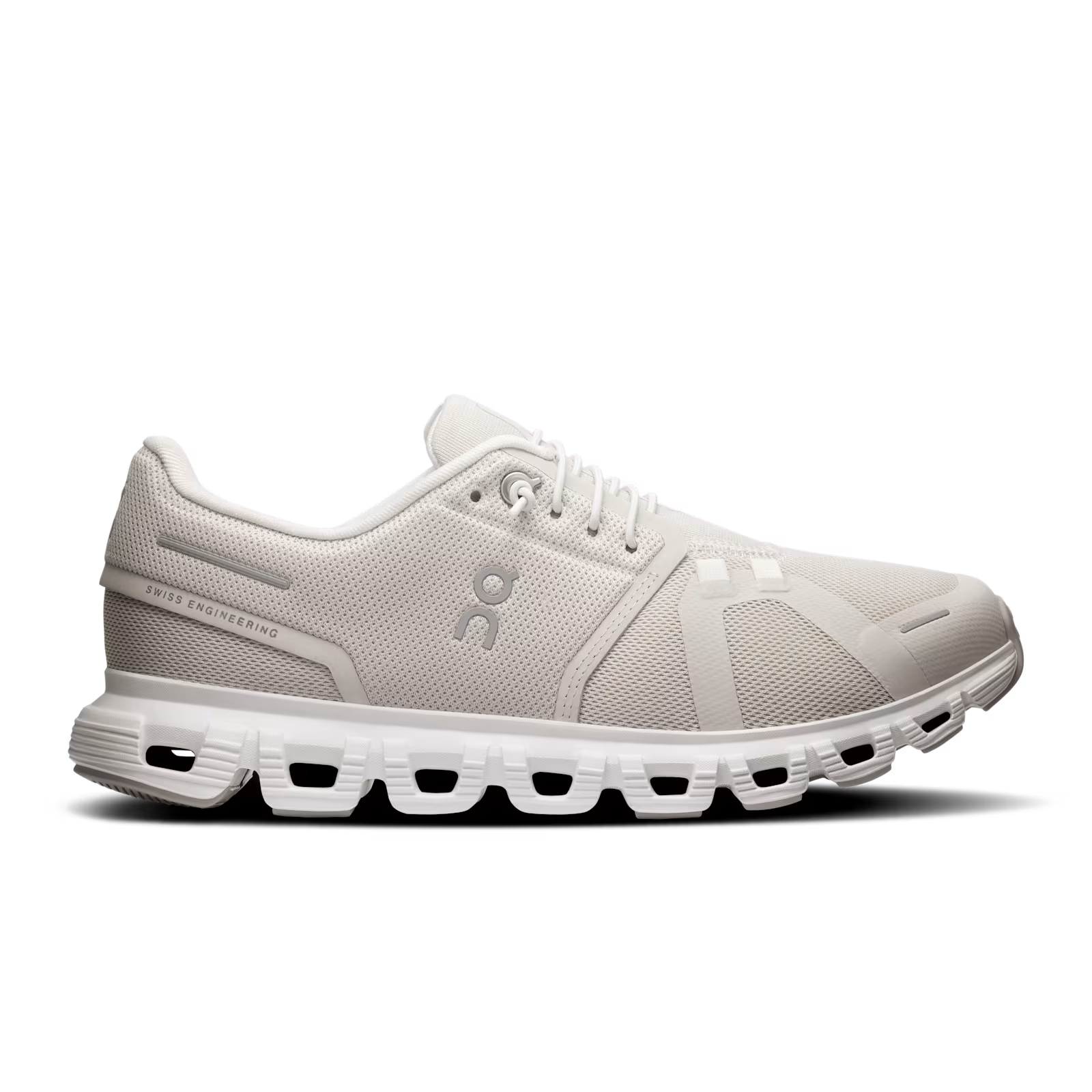 ON Cloud 6 Womens Pearl and White Trainers