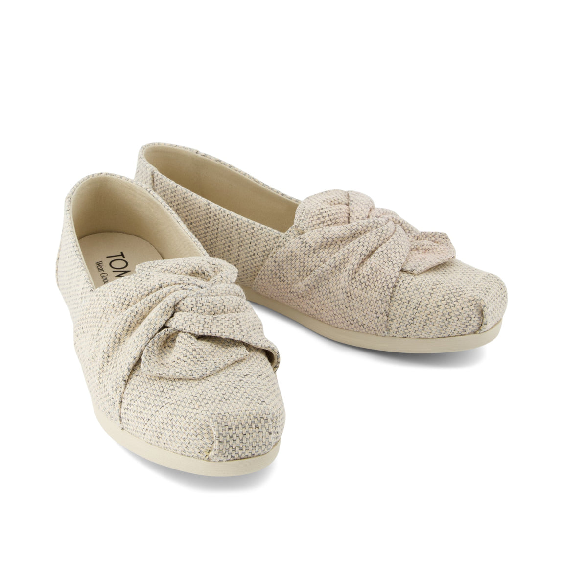 Toms Alpargat Fog Beige Beachside Woven Knot Women Shoes