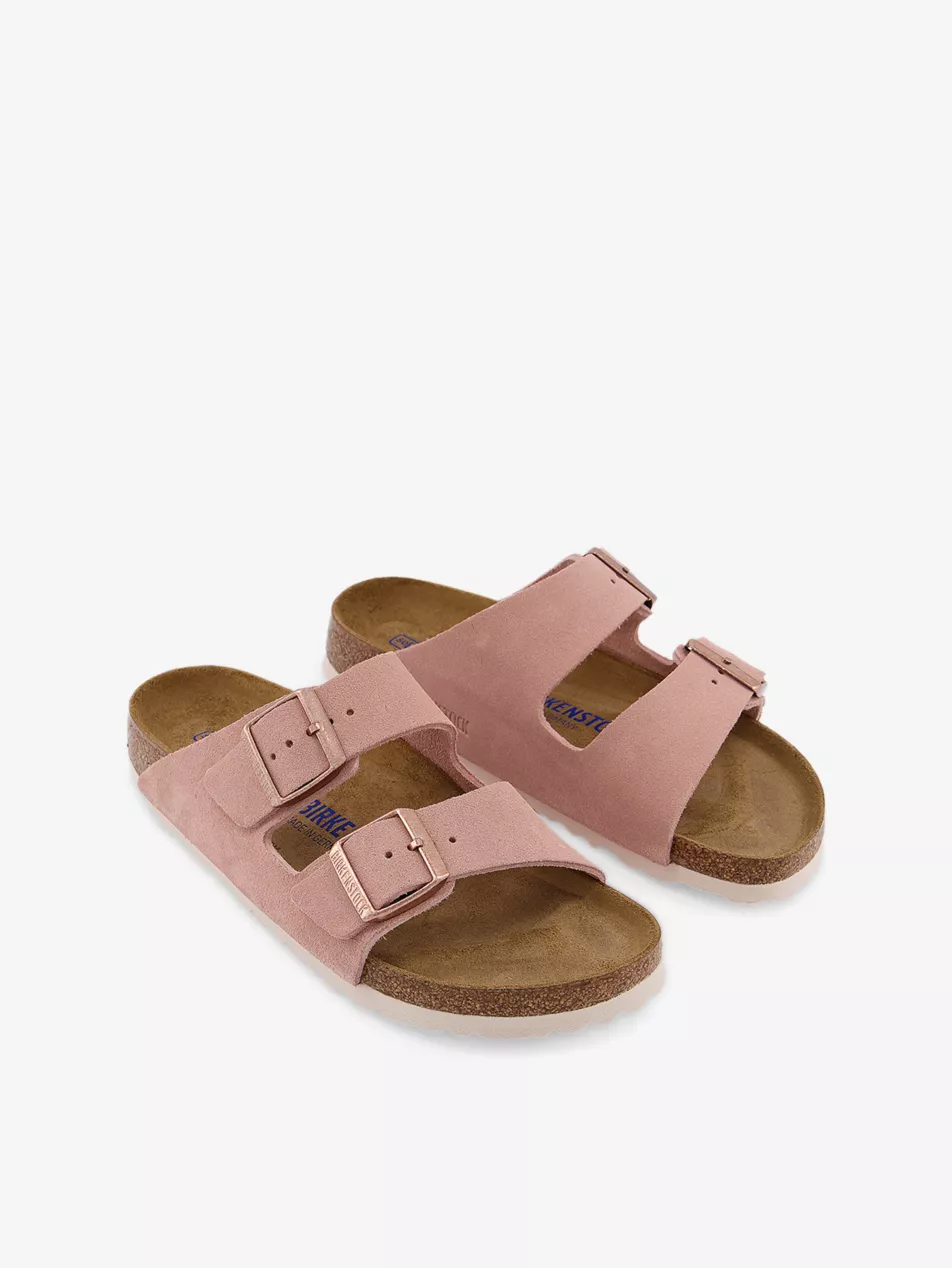 Birkenstock Arizona Two-Strap Light Rose Suede Sandals