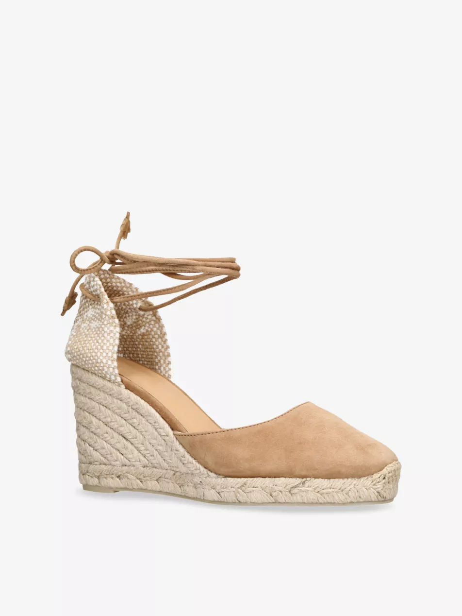Castaner Carina Tan Comb Suede Wedge Espadrilles