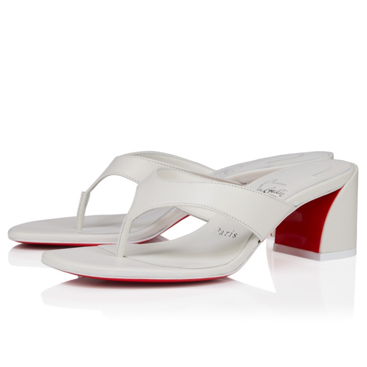 Christian Louboutin Janetonga 55 mm Bianco Nappa Leather Thongs