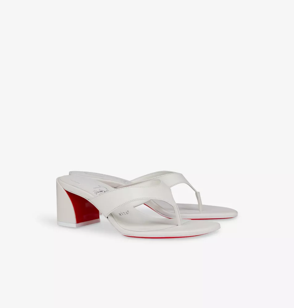 Christian Louboutin Janetonga 55mm Bianco Leather Heeled Mules
