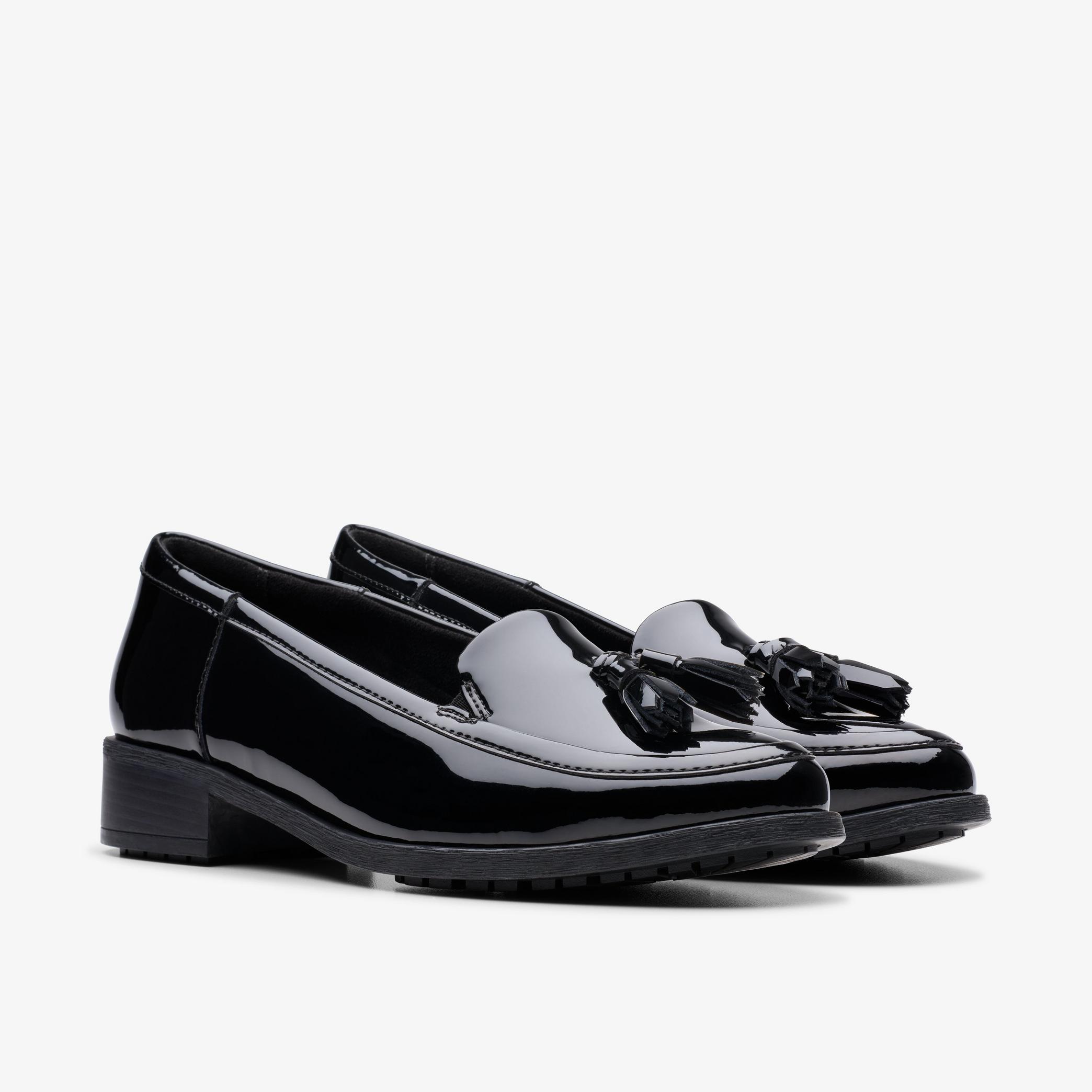 Clarks Havisham Edge Black Patent Loafers
