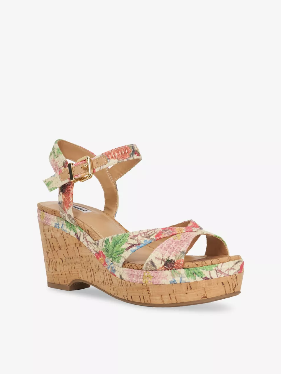 Dune Kelulu Multi Raffia Wedge Sandals