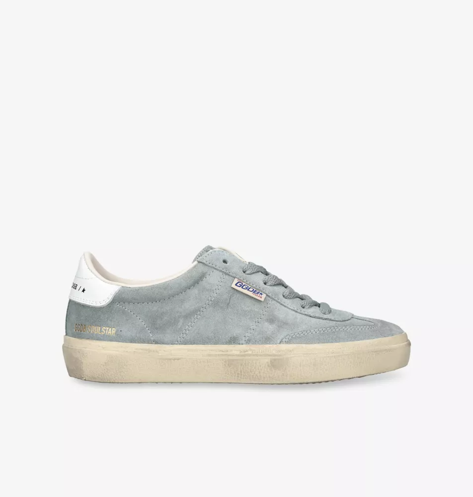 Golden Goose Soul Star Grey Suede Low-Top Trainers