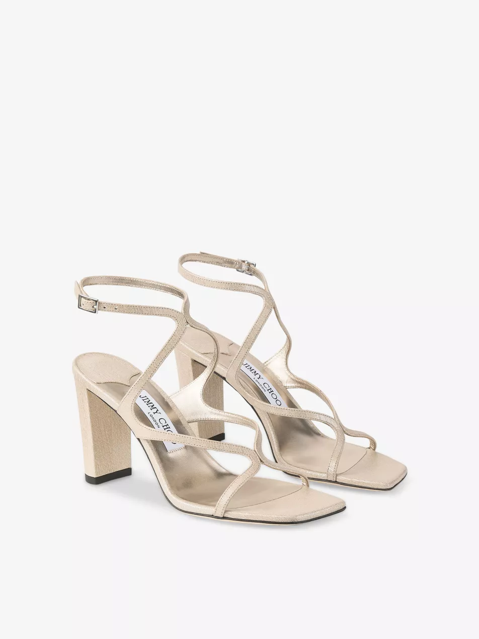 Jimmy Choo Azie 85 Soft Gold Leather Heeled Sandals