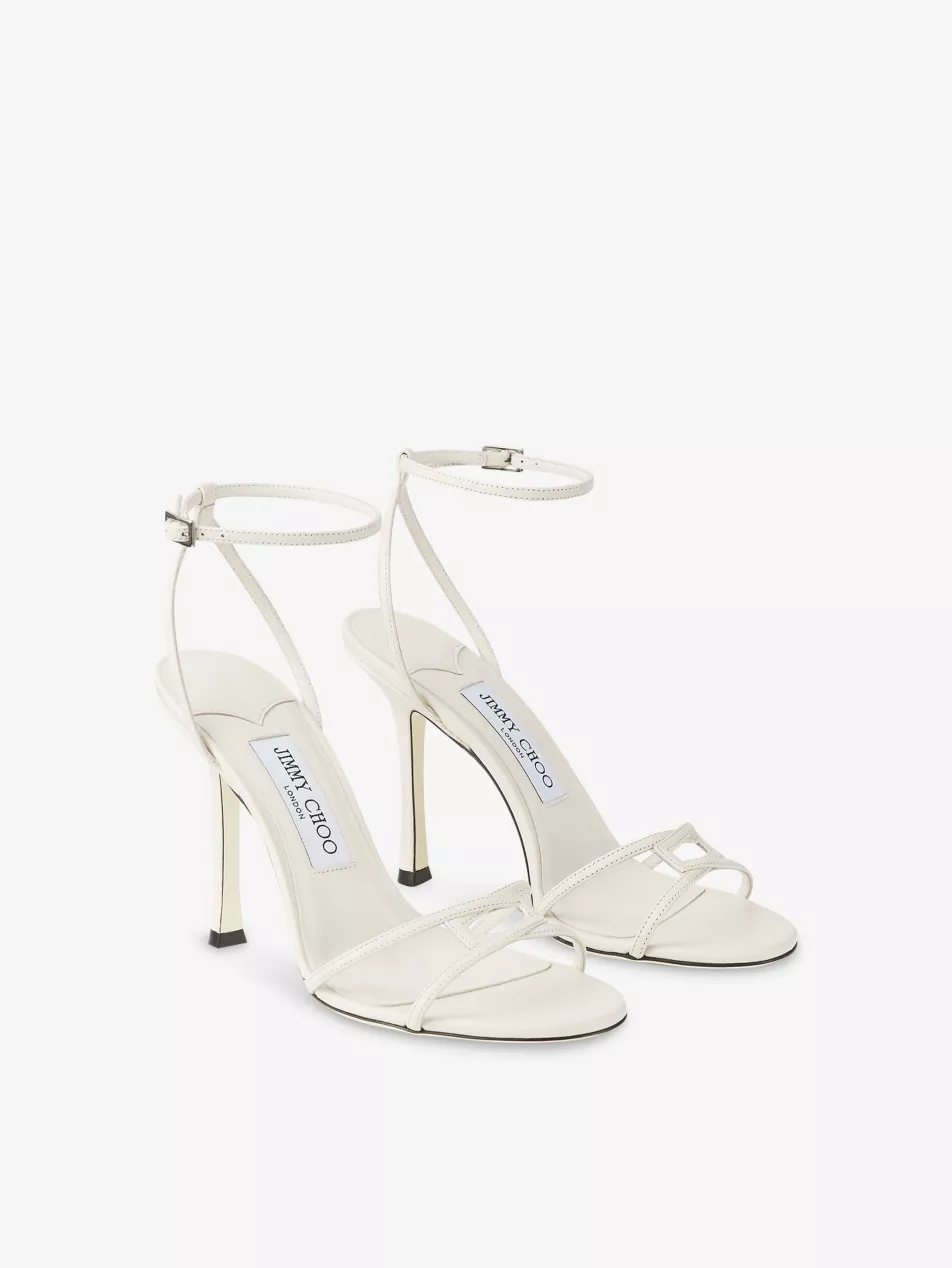 Jimmy Choo Leo 100 Latte Leather Heeled Sandals
