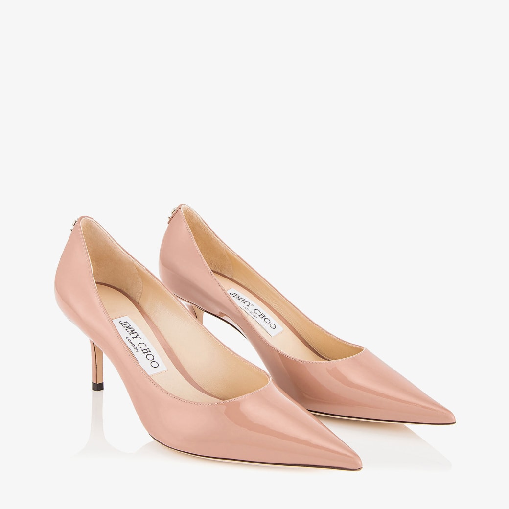 Jimmy Choo Love 65mm Ballet Pink Patent Leather Pumps with JC Emblem