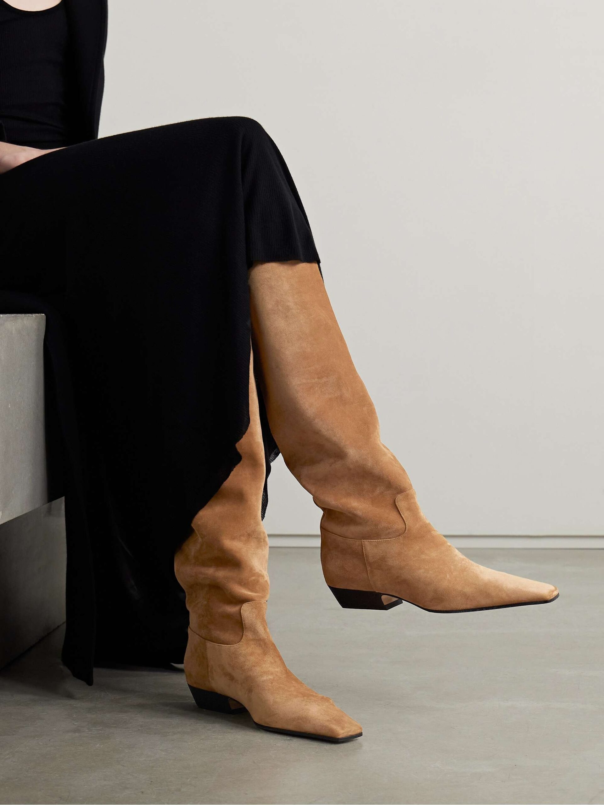 Khaite Marfa Camel Suede Knee Boots