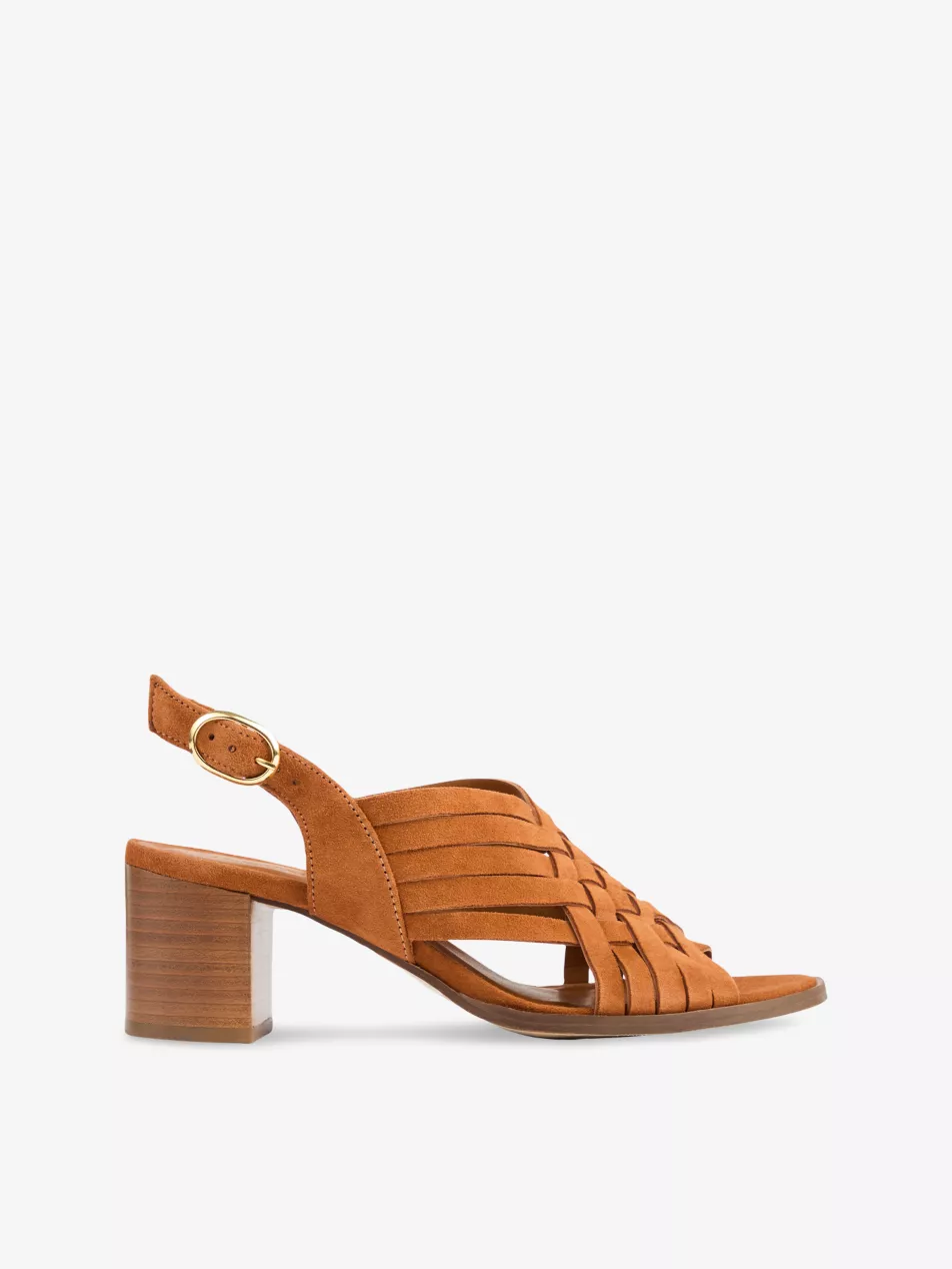 LK Bennett Kacey Tan Suede Heeled Sandals