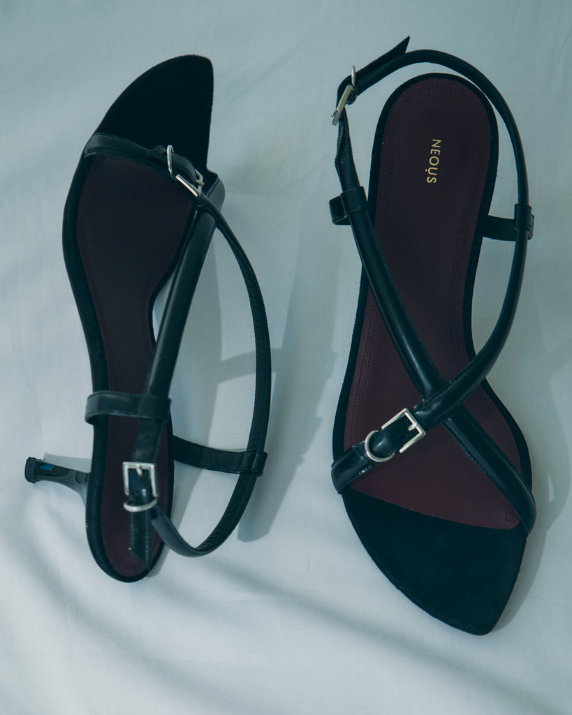 Neous Arius Black Calf Leather Heel
