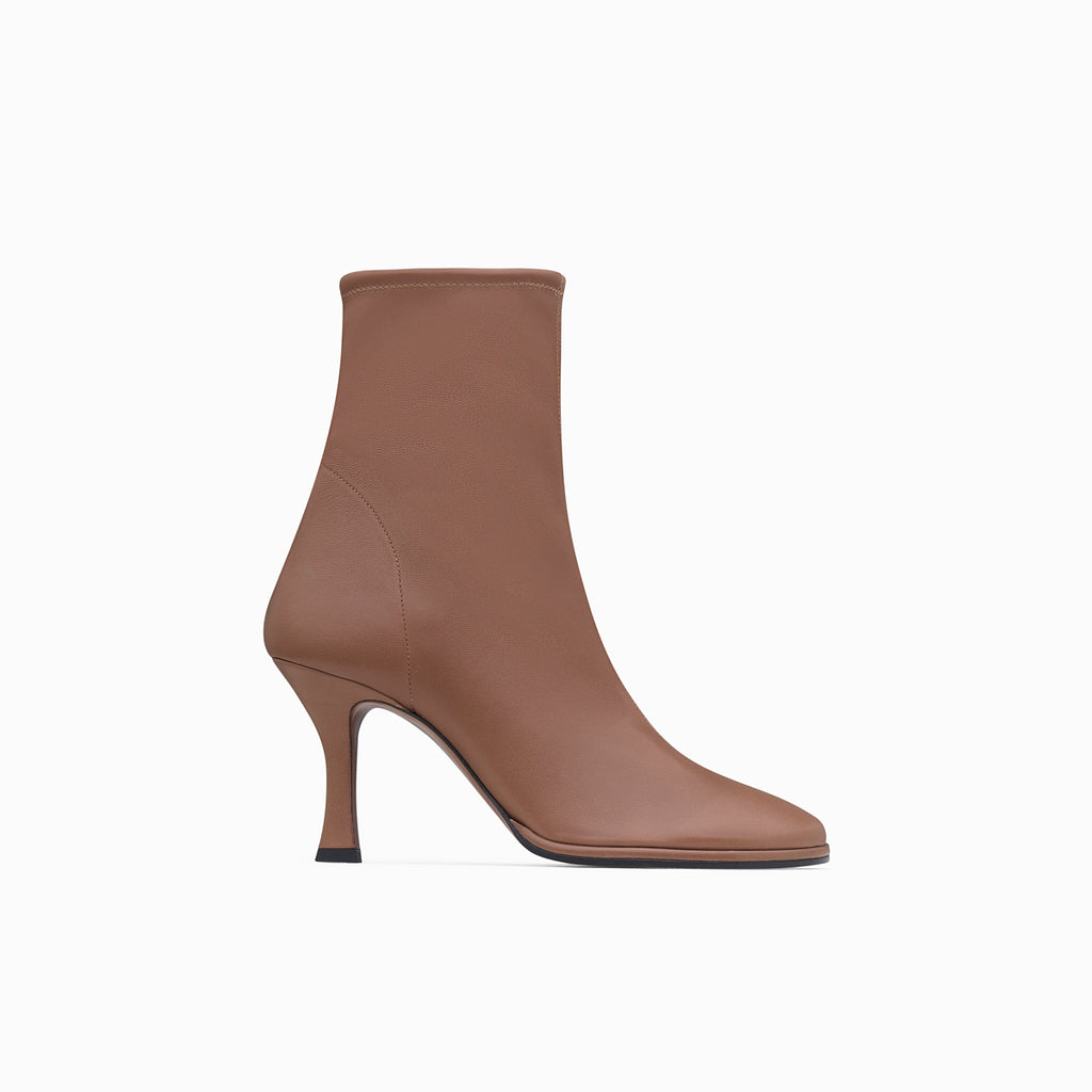 Neous Lea 85mm Heel Dark Taupe Stretch Leather Boots