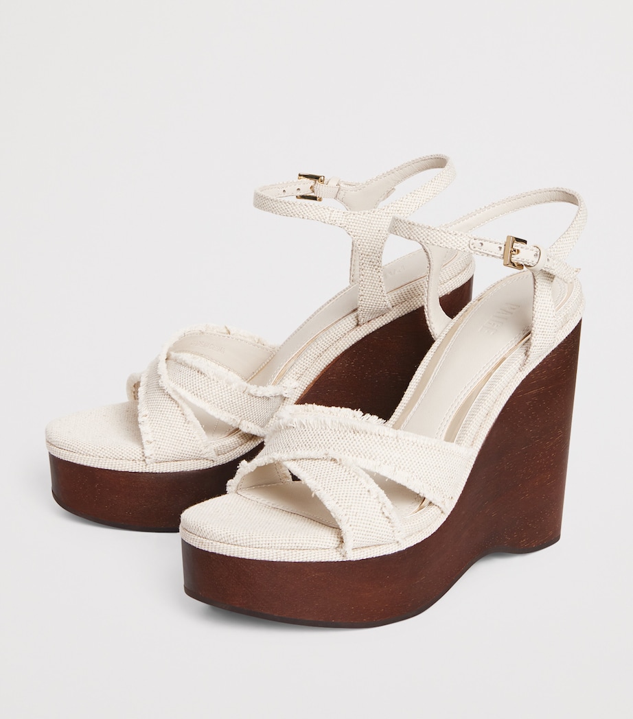 Paige Canvas Harlow Natural Wedges Sandals 45