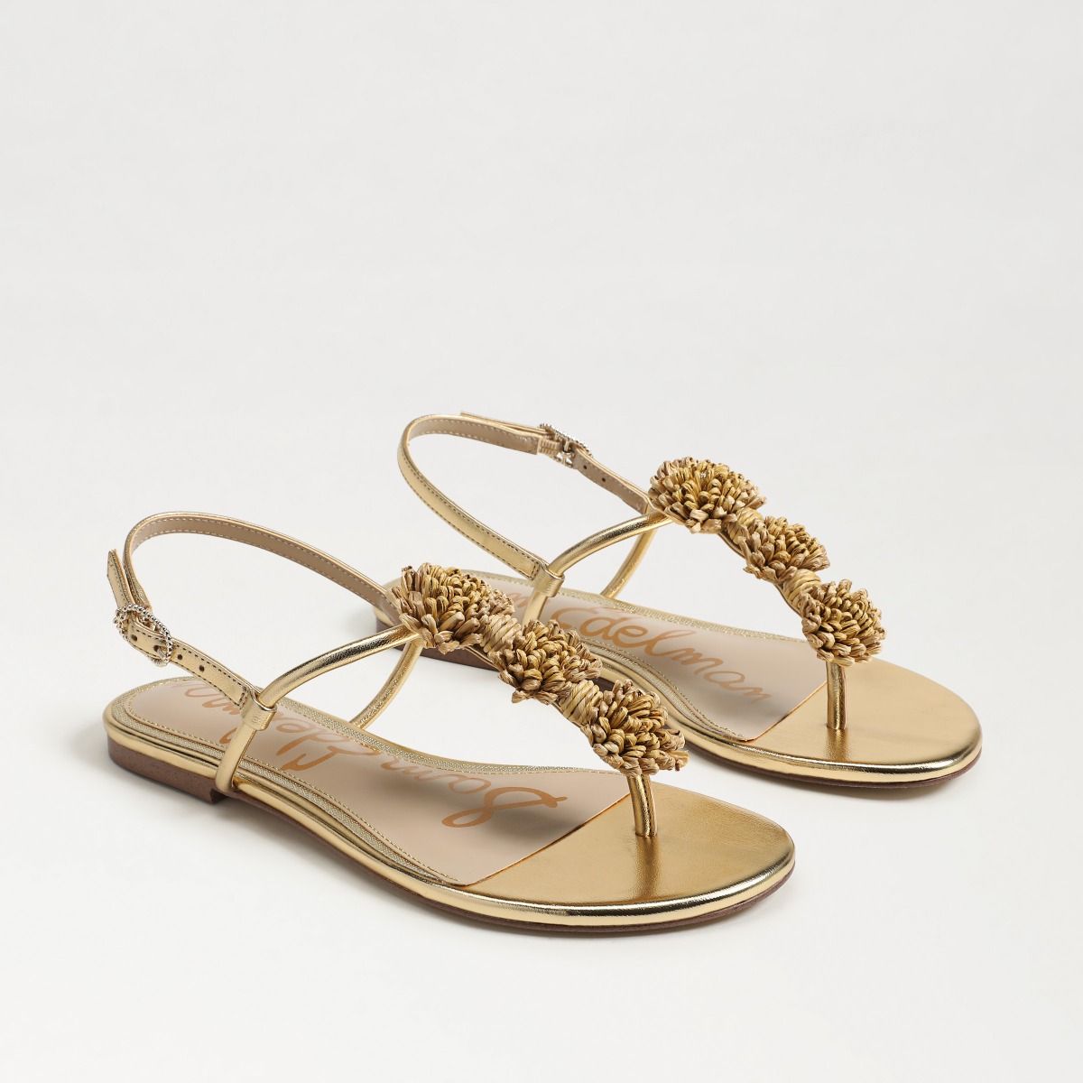 Sam Edelman Eliza Amber Gold Thong Sandal