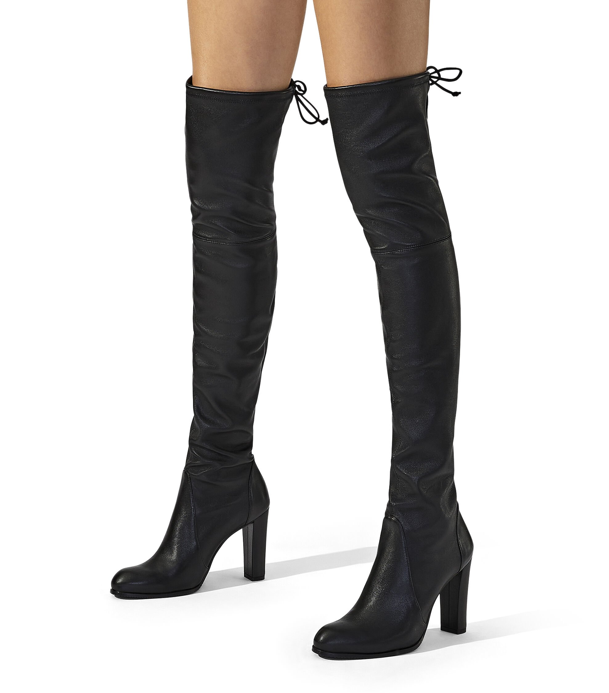 Stuart Weitzman Highland 95 mm Black Stretch Nappa Over-the-knee Boot