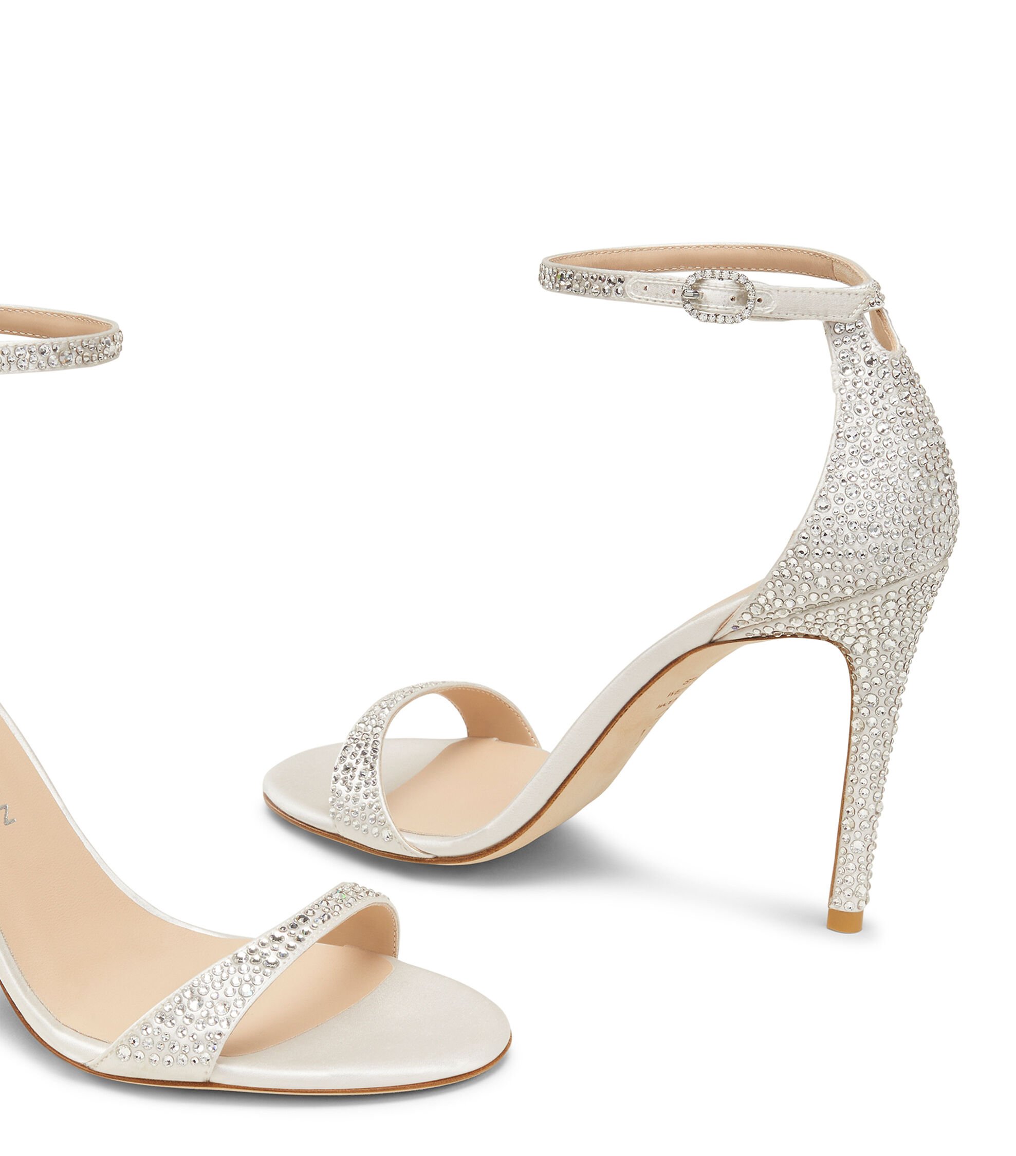 Stuart Weitzman Nudist Shine 100mm Clear & Crystal Sandal